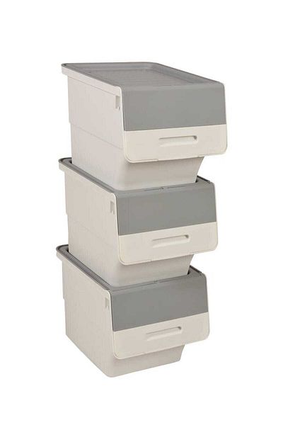 Motek صندوق البضائع والإمدادات بعجلات Mt07 منظم من 3 طبقات 3 × 12 لتر