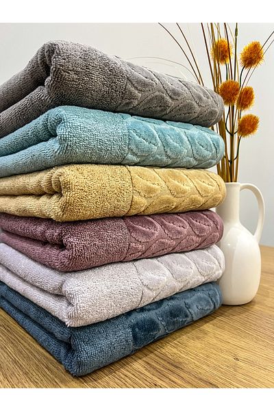 AYHANHOME Σετ Πετσέτες Χεριών Nurpak Hazal 6 τεμαχίων 50x90cm 100% βαμβάκι
