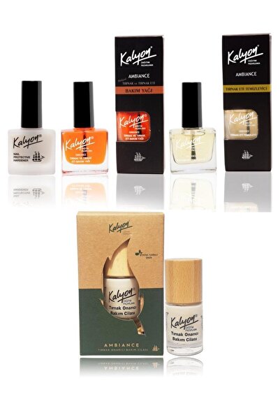 Kalyon Tırnak Sertleştirici+bakım Yağı+et Temizleyici+ Bitkisel Tırnak Onarıc...