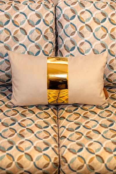 Rayda Home Cream/gold Shiny Leather Detailed Velvet Cushion Cover