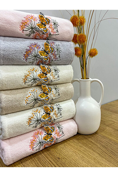 AYHANHOME Набір з 6 рушників для весілля з 3D-вишивкою метеликів, 50x90, для рук і обличчя