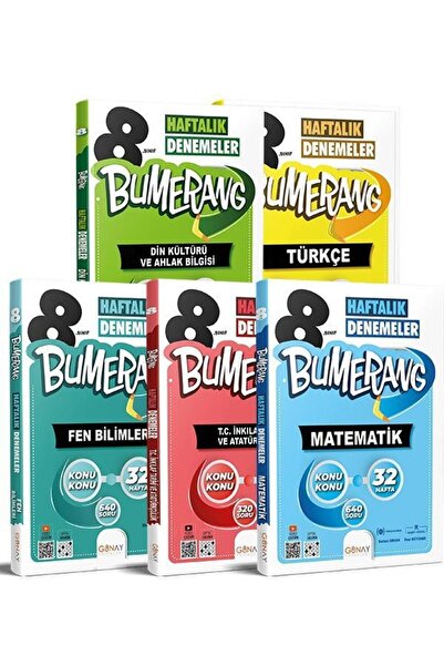 Günay Yayıncılık 8.sınıf 32 Haftalık Bumerang Deneme Seti