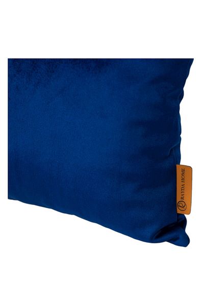 Rayda Home Husa De Perna Decorativa Parlament Albastru si Auriu Piele Detaliata Luna 30*50 Cm