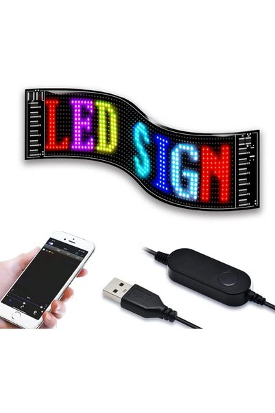 ChnTech ELASTİK LED TELEFON UYUMLU KAYAN YAZILI EFEKTLİ ARAÇ VEYA SABİT