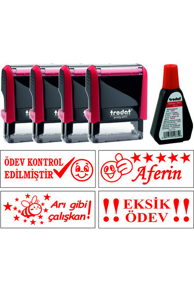 KARADENİZ DİJİTAL Öğretmen Kaşesi - Trodat 4 adet öğretmen kaşesi + trodat 28...