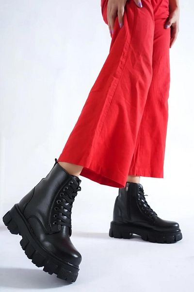 Aleza Shoes Vanetix Black Thick Heeled Women's Boots