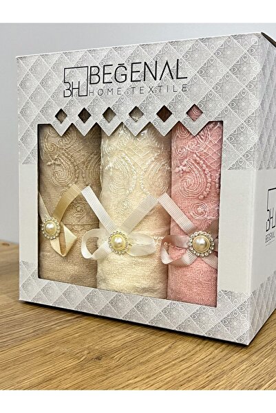 AYHANHOME 3 шт. оксамитовий рушник для рук та обличчя 3D бант Гупур з вишивкою 50x90 см