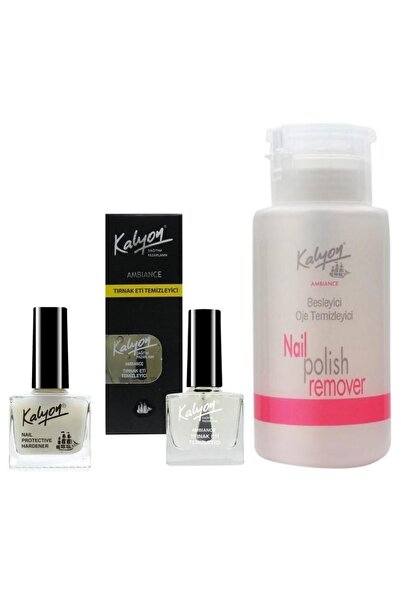 Kalyon Tırnak Sertleştirici+Et Temizleyici+Pompalı Aseton 200Ml