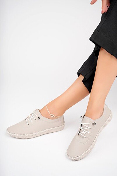 Deripabuc Silver Genuine Leather Women's Casual Shoes - Dp62-8001