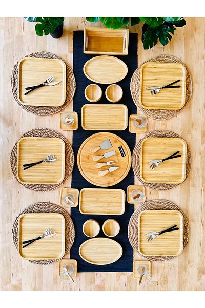CASA DE BELLA 12 Person Bamboo Breakfast Set - 71 Pieces