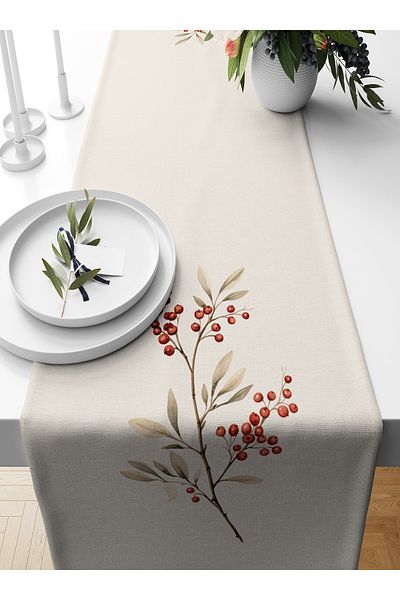 Bertille Home New Year's Series - 140X40 cm Digital Printed Christmas Runner