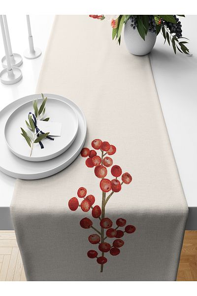 Bertille Home New Year Series 140X40 cm Digital Printed Runner (Christmas Christmas)