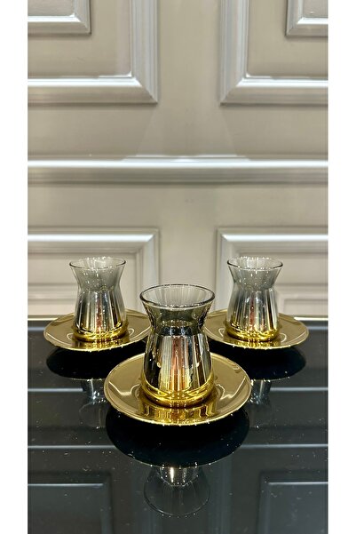 Paşabahçe PAŞABAHÇE 6 Kişilik 12 Parça Titanyum Model Cam Çay Seti