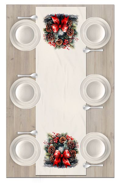 Bertille Home New Year's Series - 140X40 cm Digital Printed Christmas Runner