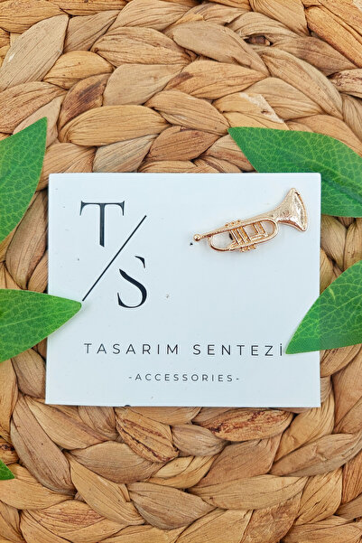 Tasarım Sentezi Rozet Metal Broş Yaka Okul Çantası Kıyafet Şapka Aksesuar Trompet Muzik Çalgı Rosette