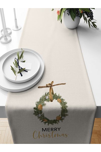 Bertille Home New Year's Series - 140X40 cm Digital Printed Christmas Runner