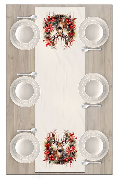 Bertille Home New Year's Series - 140X40 cm Digital Printed Christmas Runner