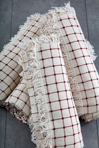 miss linda home collection Калъф за диван Булдан с памучен каре в бордо цвят 180x250 (1 брой в опаковката на продукта)
