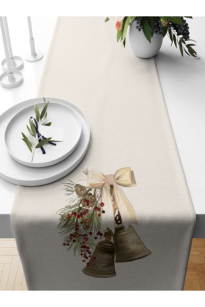 Bertille Home New Year's Series - 140X40 cm Digital Printed Christmas Runner