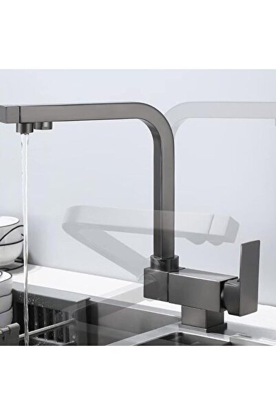 OEM Mutfak Pencere Önü Katlanır Evye Bataryası Su Arıtma Çıkışlı Yeni Antrasi...