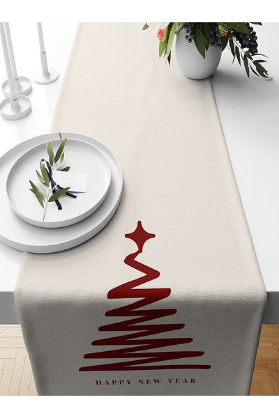 Bertille Home New Year's Series - 140X40 cm Digital Printed Christmas Runner