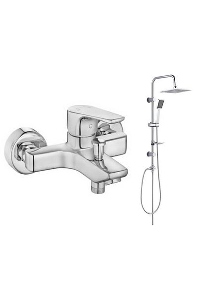 Eca Niobe Bathroom Faucet 482+thema Quadro Overhead Shower Set Set of 2