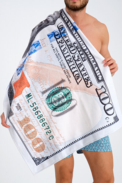 MoveBeach 100 Dolar Desenli Plaj Havlusu, Banyo Havlusu