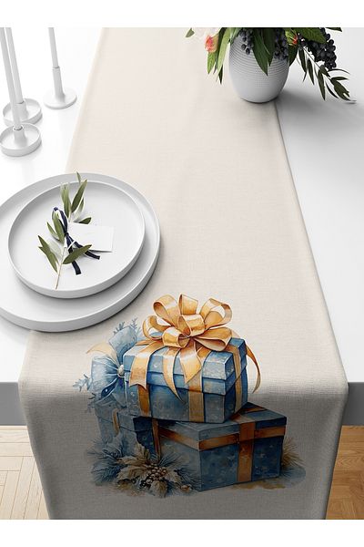 Bertille Home New Year's Series - 140X40 cm Digital Printed Christmas Runner