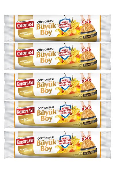 Koroplast Vanilla Scented Drawstring Large Size Garbage Bag 5 Pieces