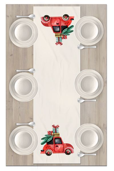 Bertille Home New Year's Series - 140X40 cm Digital Printed Christmas Runner