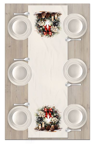 Bertille Home New Year's Series - 140X40 cm Digital Printed Christmas Runner
