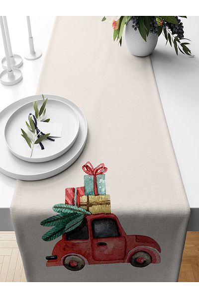 Bertille Home New Year's Series - 140X40 cm Digital Printed Christmas Runner