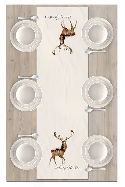 Bertille Home New Year's Series - 140X40 cm Digital Printed Christmas Runner