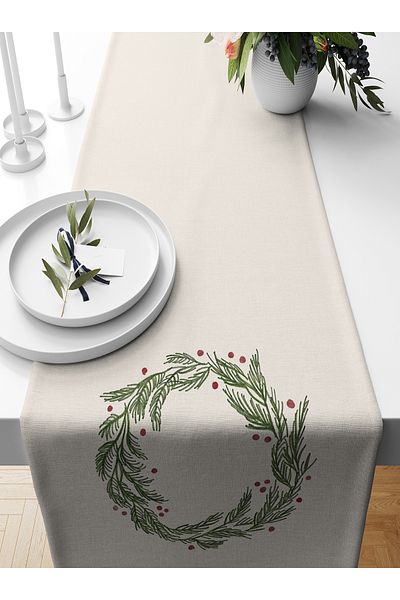 Bertille Home New Year's Series - 140X40 cm Digital Printed Christmas Runner