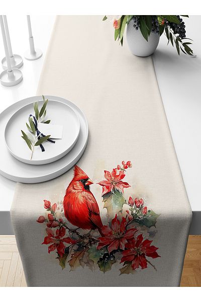 Bertille Home New Year's Series - 140X40 cm Digital Printed Christmas Runner