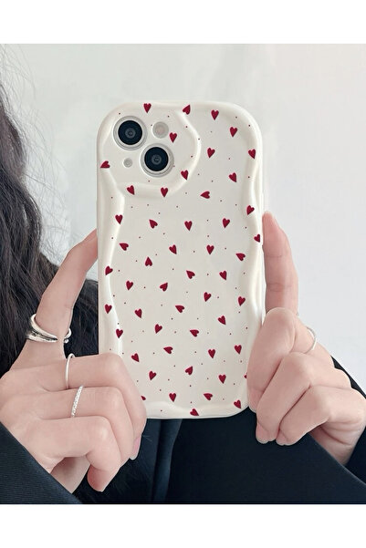 FİŞNEİLETİŞİM حافظة آيفون 14 بلس على شكل قلب