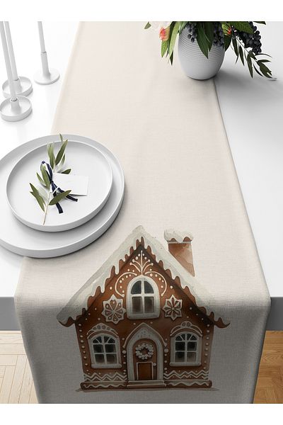 Bertille Home Πρωτοχρονιάτικη Σειρά - Χριστουγεννιάτικος δρομέας 140x40 cm με ψηφιακή εκτύπωση