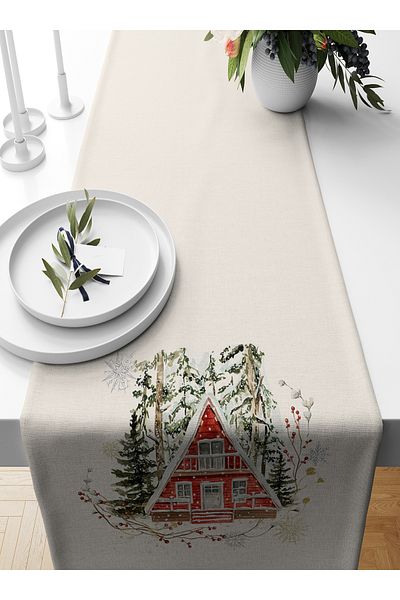Bertille Home New Year's Series - 140X40 cm Digital Printed Christmas Runner