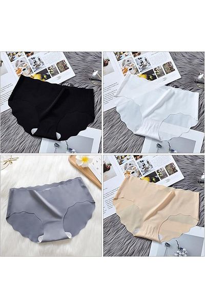 Sweet Sauna Chiloți ultra-subțiri din mătase de gheață - elastic micro-transparent, tăiat cu laser, corset fără urme, alb