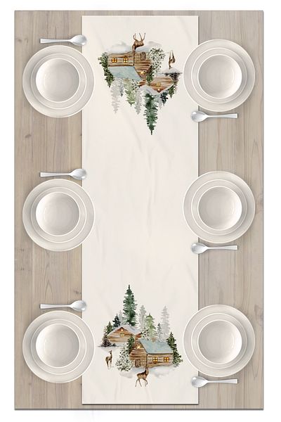 Bertille Home New Year's Series - 140X40 cm Digital Printed Christmas Runner