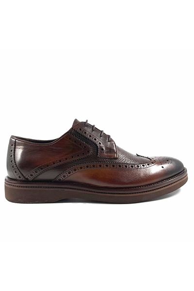 ROSSI Ανδρικά παπούτσια casual από γνήσιο δέρμα Alberto 1615 καφέ