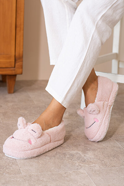 bykujo Χειμερινά Γυναικεία Σπίτι Παπούτσια - Κέντημα με Φιγούρα Βάτραχου, Αντιολισθητική Σόλα