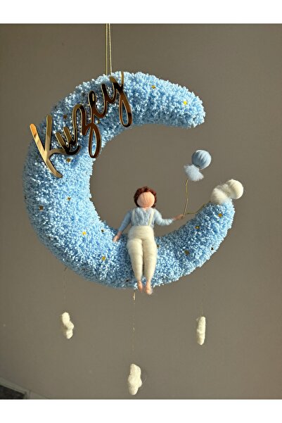 Pure Erkek bebek ledli keçe bebekli kapı süsü