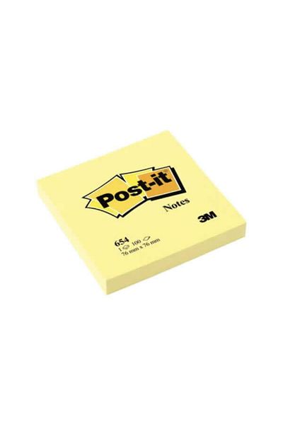 Post-it Post-it 654 76x76 100 ورقة من ورق الملاحظات الأصفر
