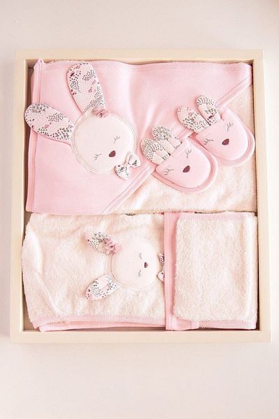 Gaye Bebe 826 Baby Girl Cotton Bathrobe Set