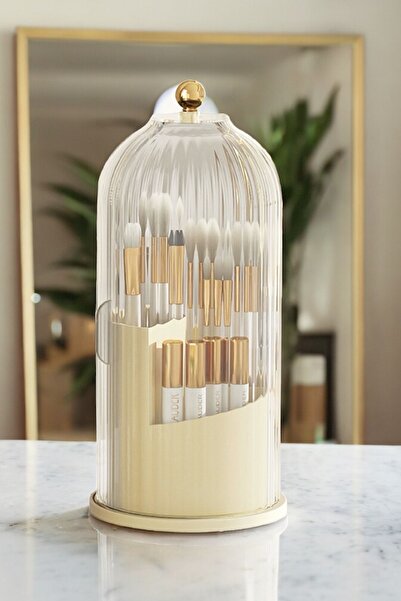 decorev Sürgülü Makyaj Kozmetik Banyo Ofis Masa Düzenleyici Makyaj Fırçası Düzenleme Kutusu Organizer