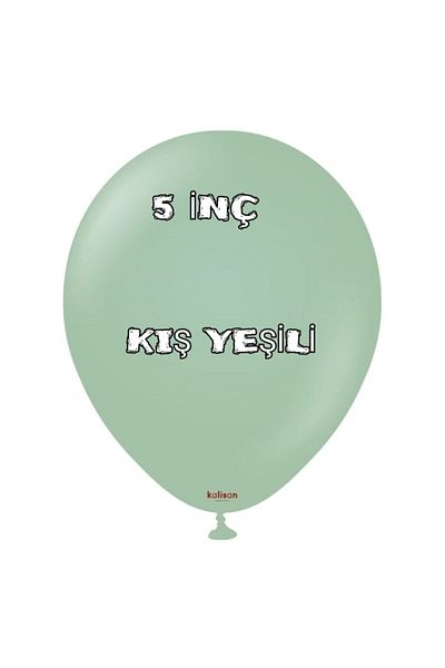 asöy Kalisan Retro Winter Green 5 Inch Small Size 10 Pieces Retro Pastel Matte Balloon