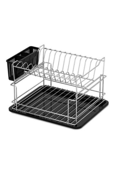 emsa Ecosa Siyah Altlıklı Çift Katlı Krom Tabaklık