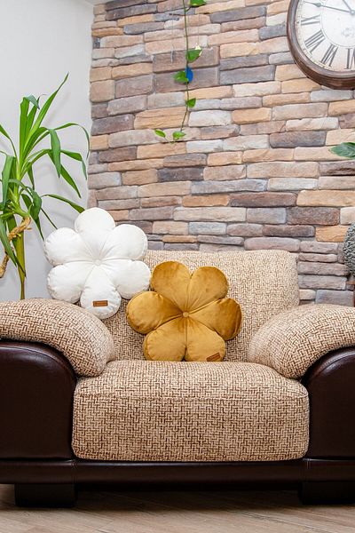 Rayda Home Decorativă 1 bucată culoare muștar 1 bucată pernă umplută cu culoare crem 42*42 cm