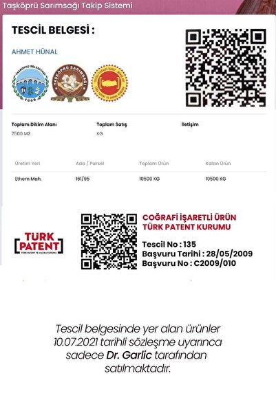 sarımsak Taşköprü Sarımsağı/kastamonu -tescilli-coğrafi Işaretli-orijinal Küçük Boy -1 Kg. Fiyat